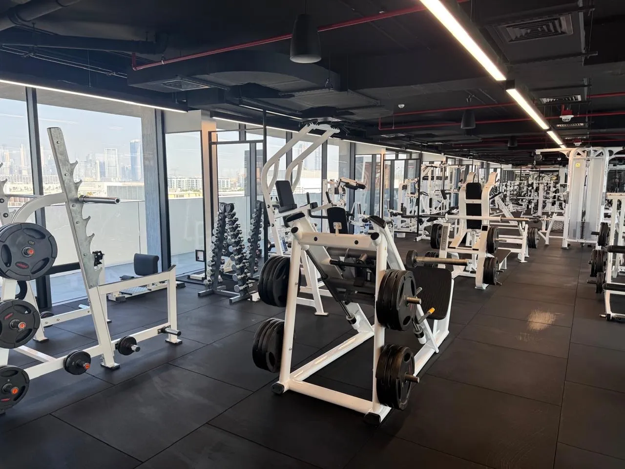 Cable stations on the training floor